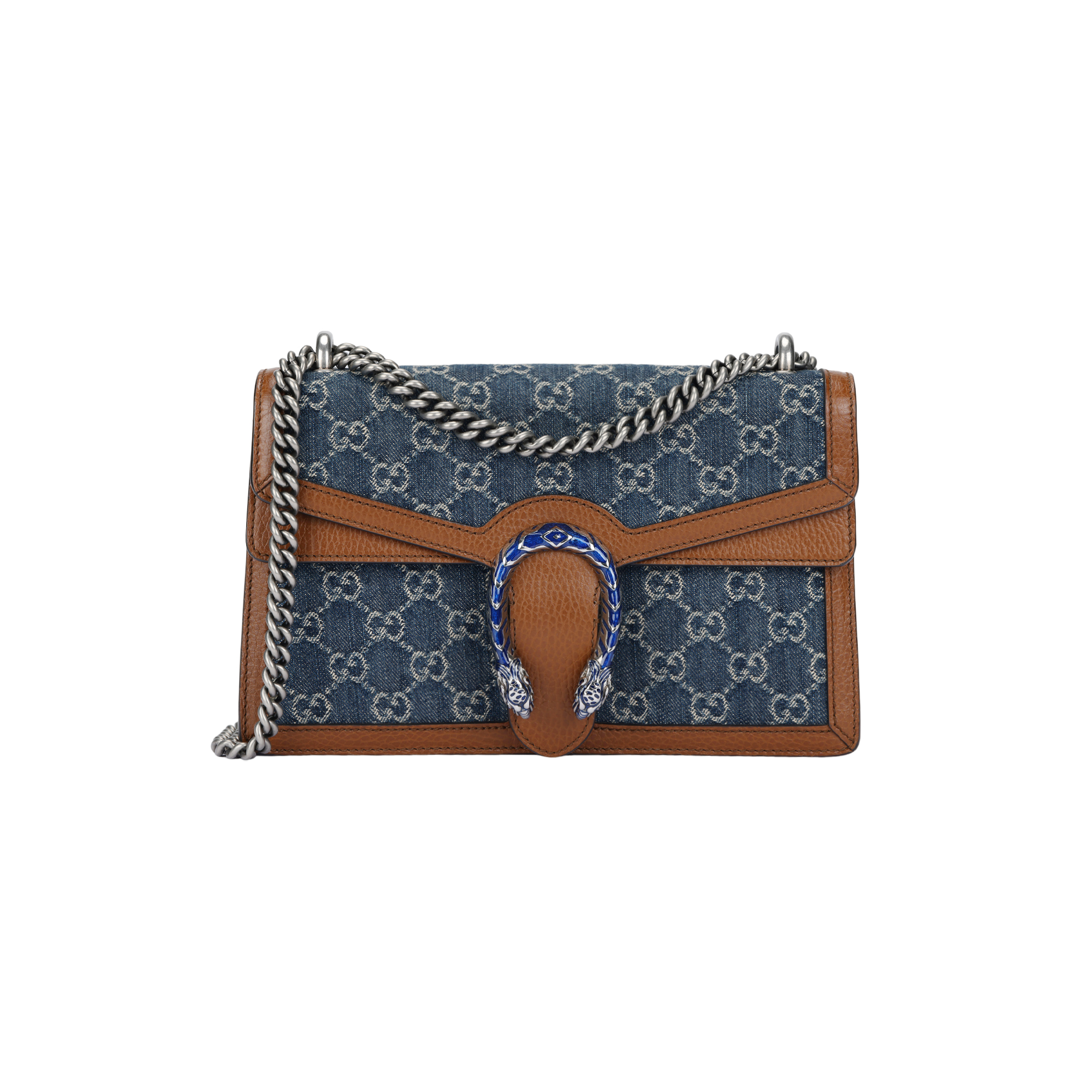 Женская сумка Gucci Dionysus (серо-синяя с коричневым)