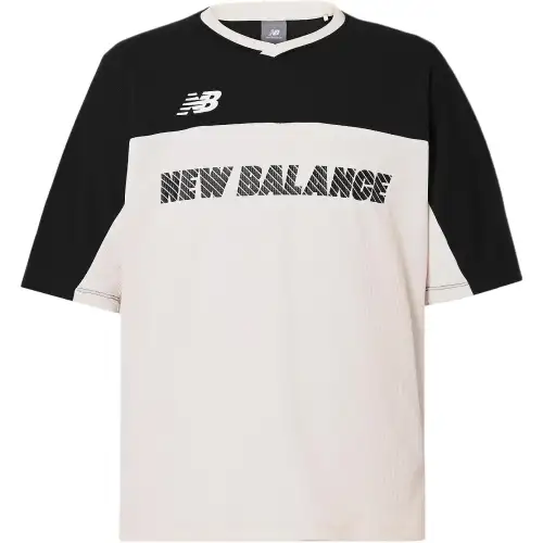 New Balance T Shirts Men's Sea Salt White V Neck Moderate