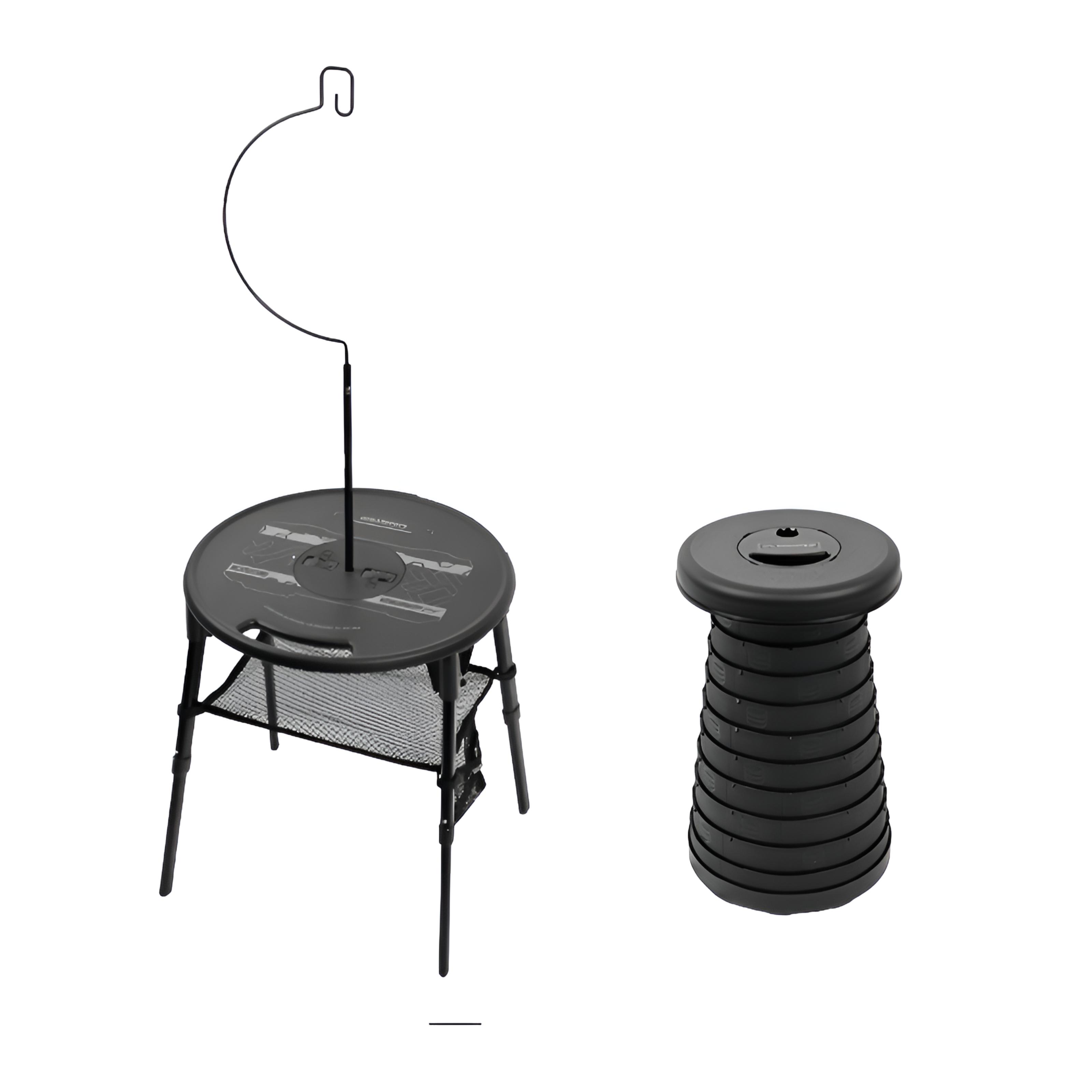Shanqu SHINETRIP outdoor table and chair set T-05 series high and low dual-use tactical round table Portable ultra-light multi-functional light stand Liftable dual-use round table folding table
