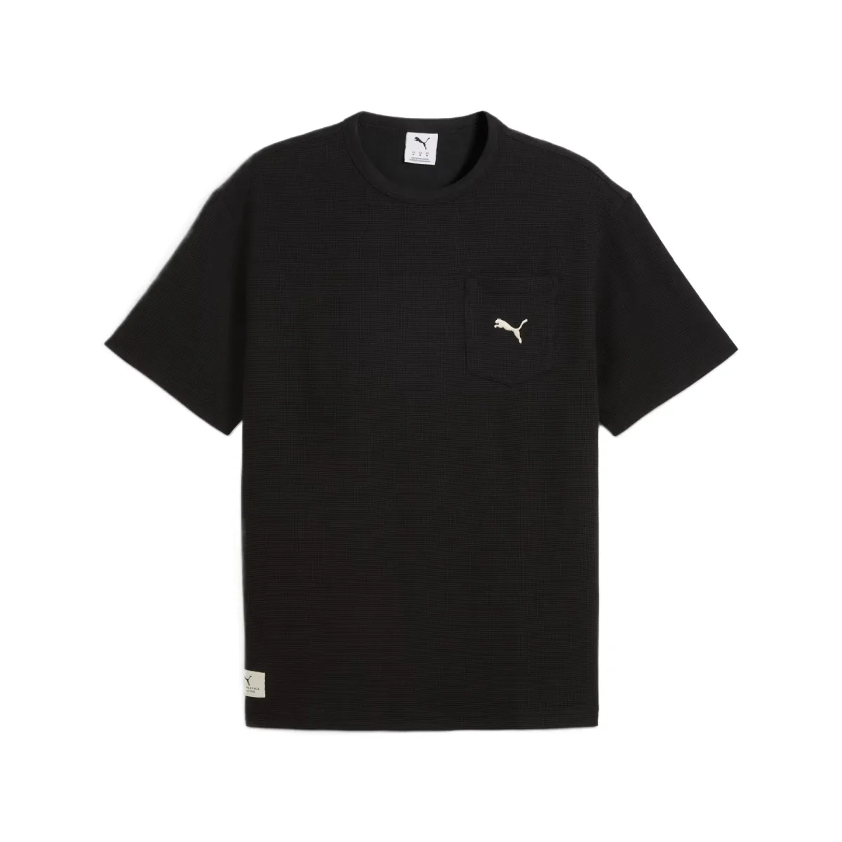 PUMA T-Shirts Men's Black Crew Neck Moderate