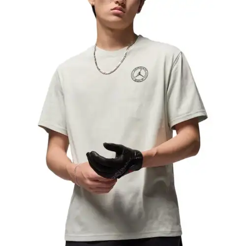 Jordan Apparel T Shirts Men's Light Silver Crew Neck