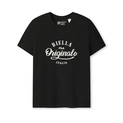 FILA ORIGINALE T Shirts Women's Jet Black BK Crew Neck Moderate Straight Fit