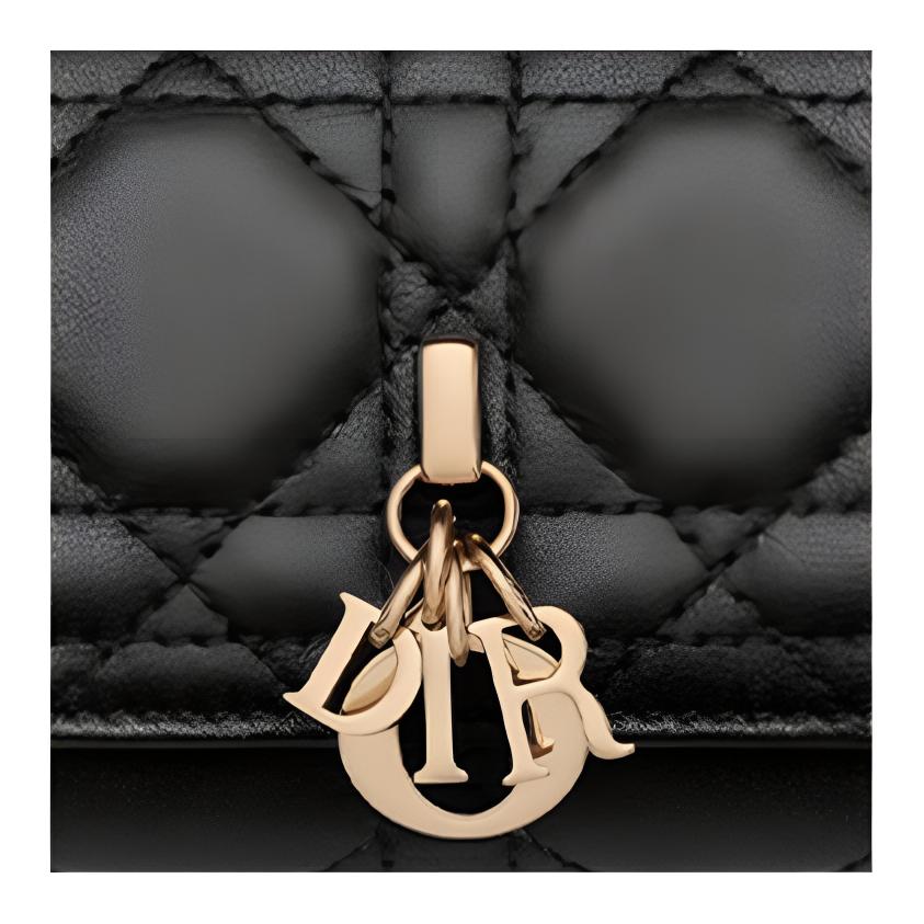 Женский чехол для ключей Dior Lady Dior (черный) — фото 5