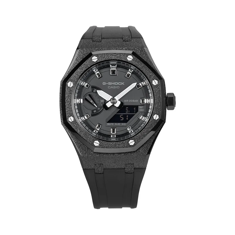 CASIO Custom Collection Quartz Movement Silicone Strap Watch Unisex Black Dial