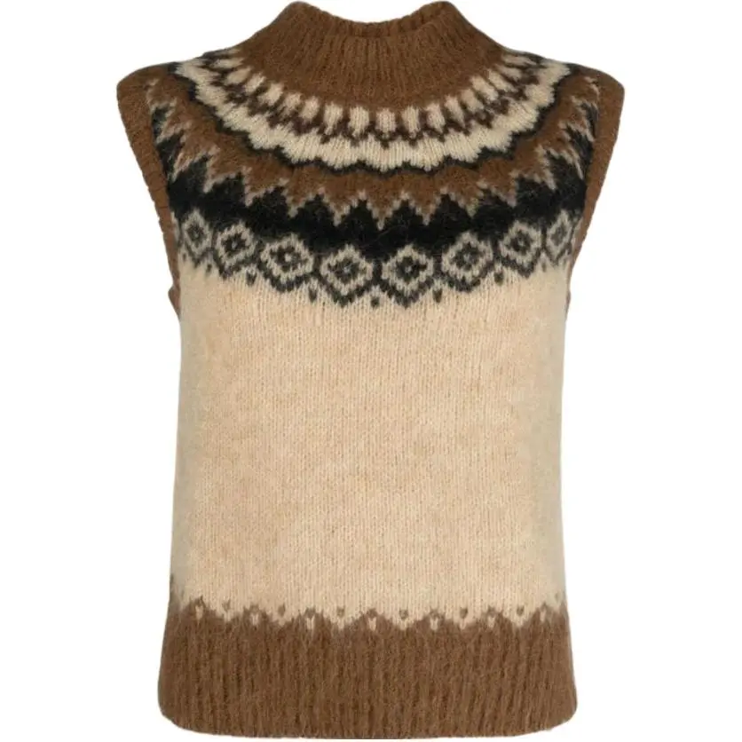 Polo Ralph Lauren FW23 Tank Top Women's Beige Brown Multicolor