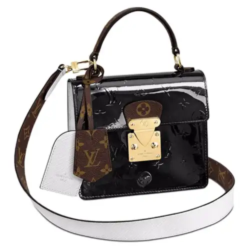 LOUIS VUITTON Cow Leather Handbag, Crossbody Bag, Shoulder Bag Women's Black