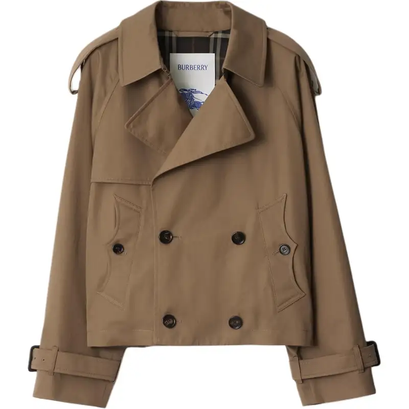 Burberry Cropped Gabardine Trench Jacket