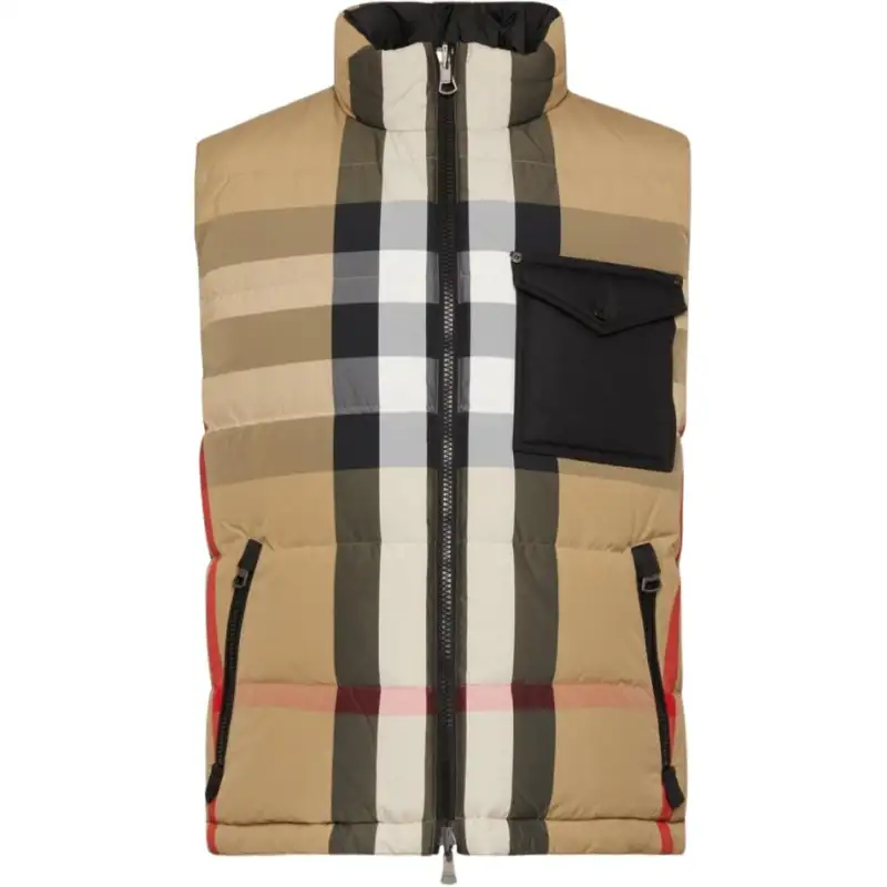 Burberry Vests Men's Multicolor Stand Collar Moderate Other
