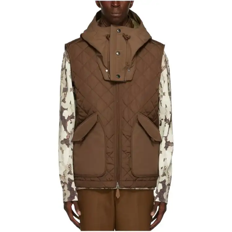 Burberry Vests Men's Brown Hooded Non Detachable Moderate Other