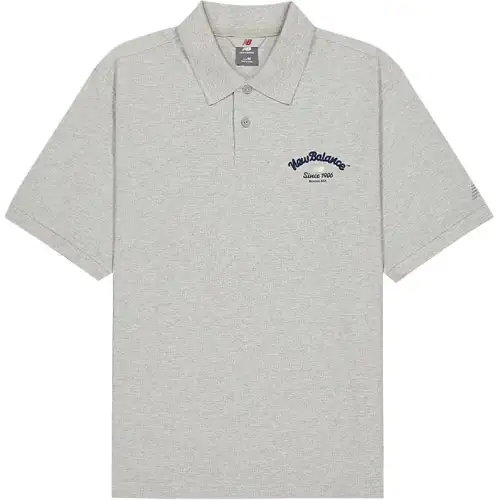 New Balance Polo Shirts Men's Gray Lapel Thin Straight Fit