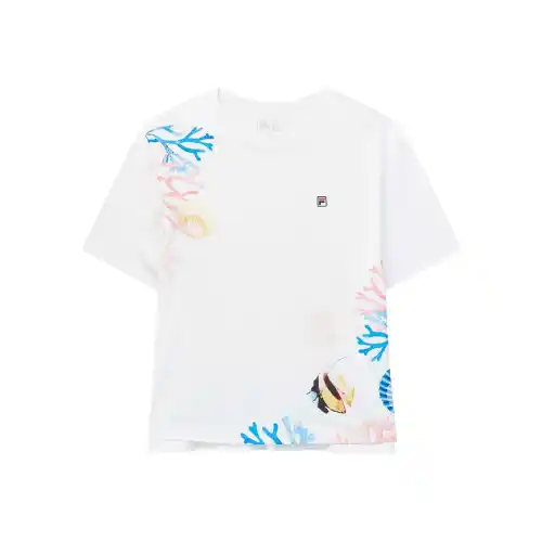 FILA T Shirts Women's White Crew Neck Moderate