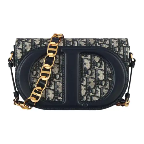 DIOR Leather Crossbody Bags Women's Blue