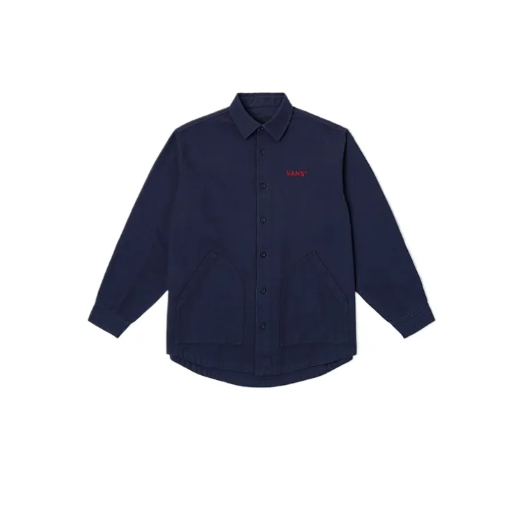 Vans Shirts Men's Night Blue Lapel Moderate Shirt