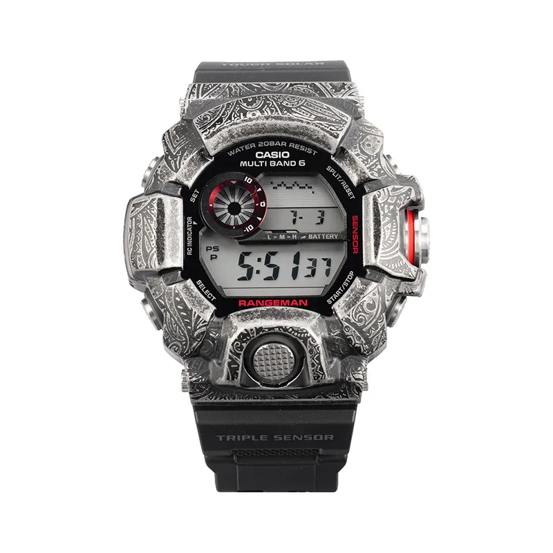 CASIO Custom Collection Solar Quartz Movement Resin Strap Watch Unisex Black Dial