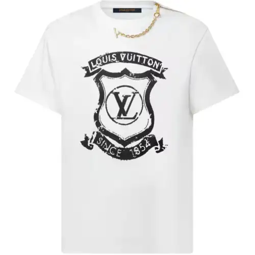 LOUIS VUITTON T Shirts Women's White Crew Neck Moderate Straight Fit