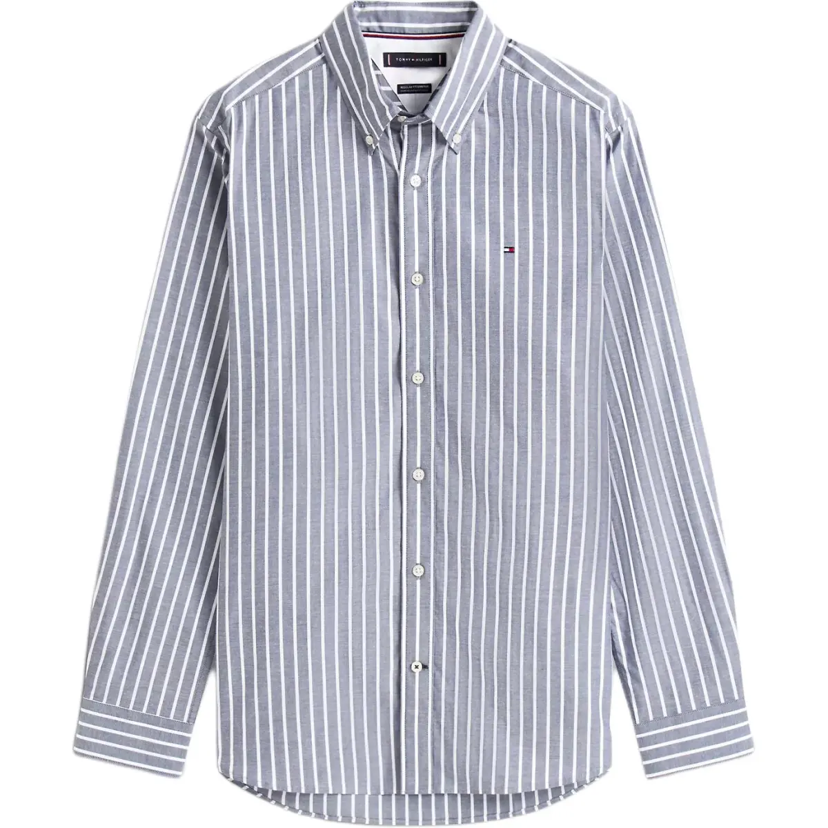 Tommy Hilfiger Shirts Men's Marine Blue Stripe Lapel Moderate