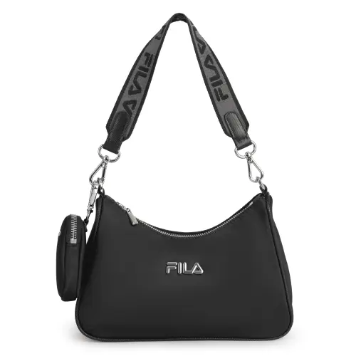 FILA Fabric Handbag, Shoulder Bag Regular Women's Pure Black