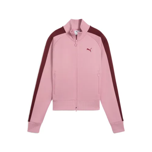 PUMA T7 Jackets Women's Pink Turtleneck Moderate Other