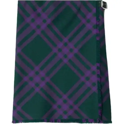 Burberry Vintage Check Wool Straight Skirt 'Royal'