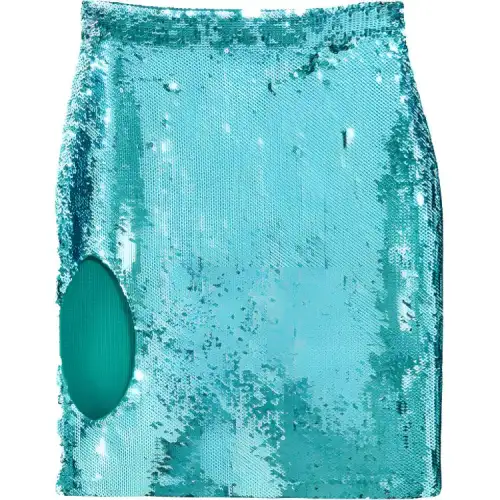 LOEWE Sequin Cut Out Skirt 'Turquoise'