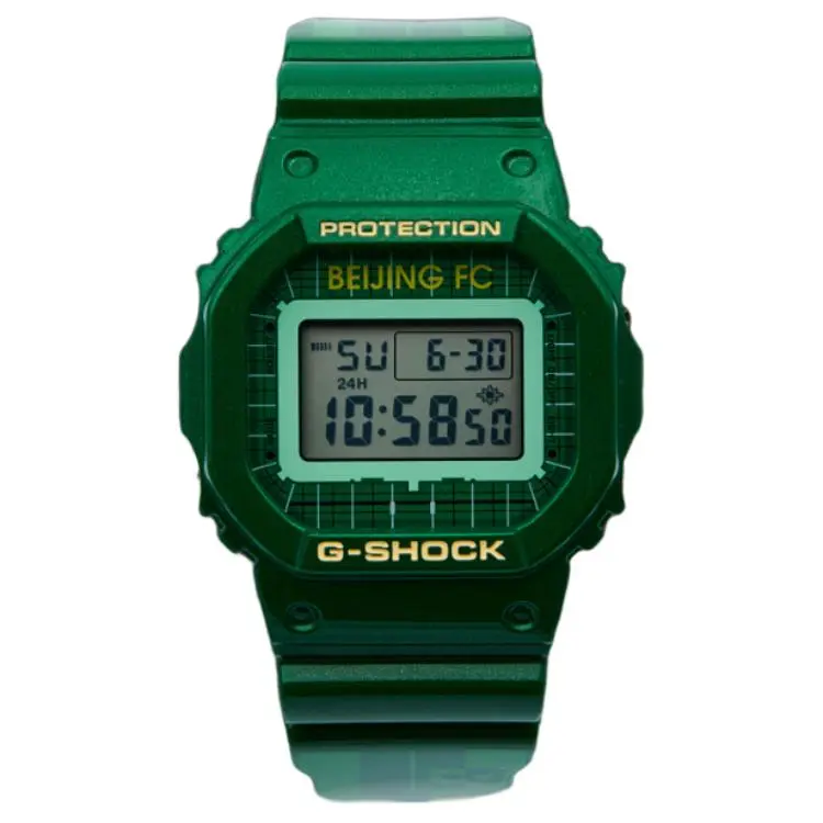 CASIO Beijing Guoan G SHOCK Quartz Movement Resin Strap Watch Unisex Gray Dial