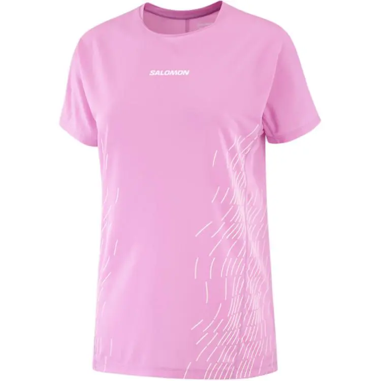 SALOMON T Shirt Women's Cyclamen Pink Gray White