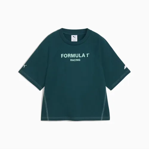 PUMA F1® T Shirts Women's Green Crew Neck Moderate