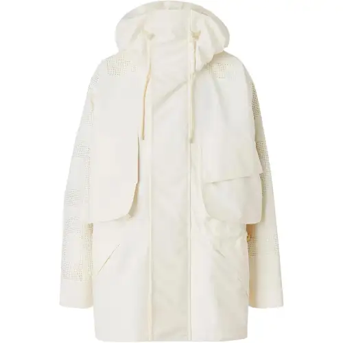 Burberry Coats Men's Parchment Hooded Moderate Straight Fit
