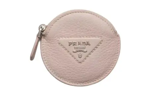 PRADA Saffiano Leather Coin Purse Women's Light Pink