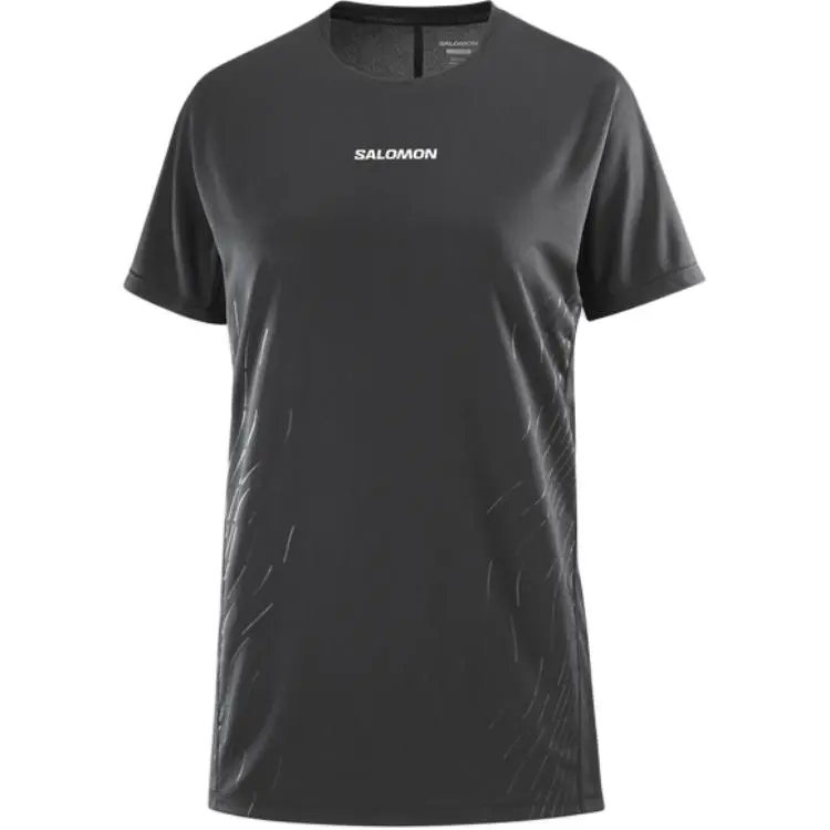 SALOMON Regular Sleeve T Shirt Women's Pitch Black/Beauty Black
