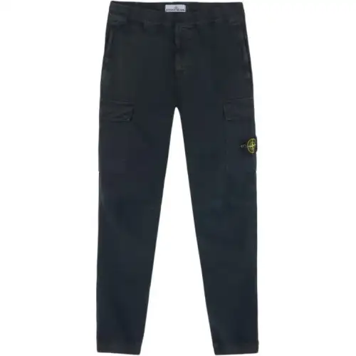 STONE ISLAND Logo Patch Straight Leg Pants
