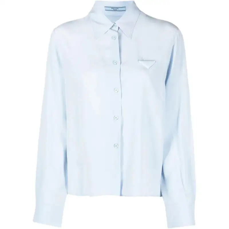 PRADA Shirts Women's Blue Lapel Moderate