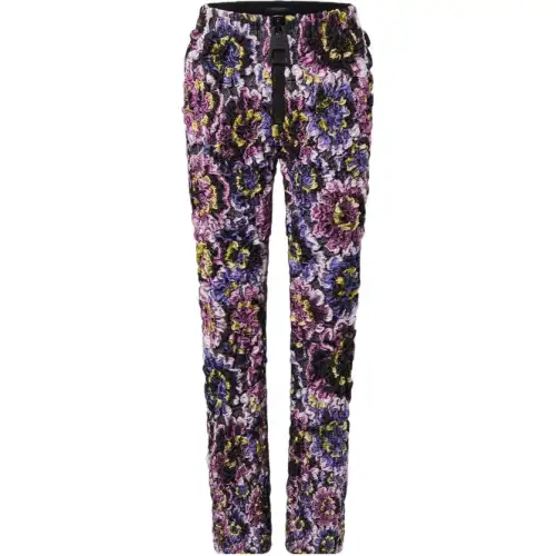 LOUIS VUITTON Floral Jacquard Smocked Zipper Pants