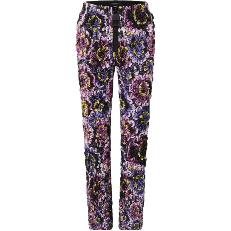 LOUIS VUITTON Floral Jacquard Smocked Zipper Pants