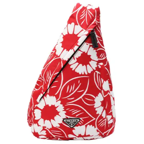 PRADA Print Recycled Nylon Shoulder Bag Men's Multicolor