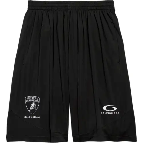 Balenciaga x AUTOMOBILI LAMBORGHINI Casual Shorts Loose Fit Men's Black