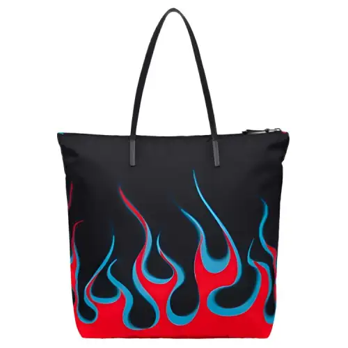 PRADA Nylon Tote Bag, Shopping Bag, Shoulder Bag, Handbag Unisex Black