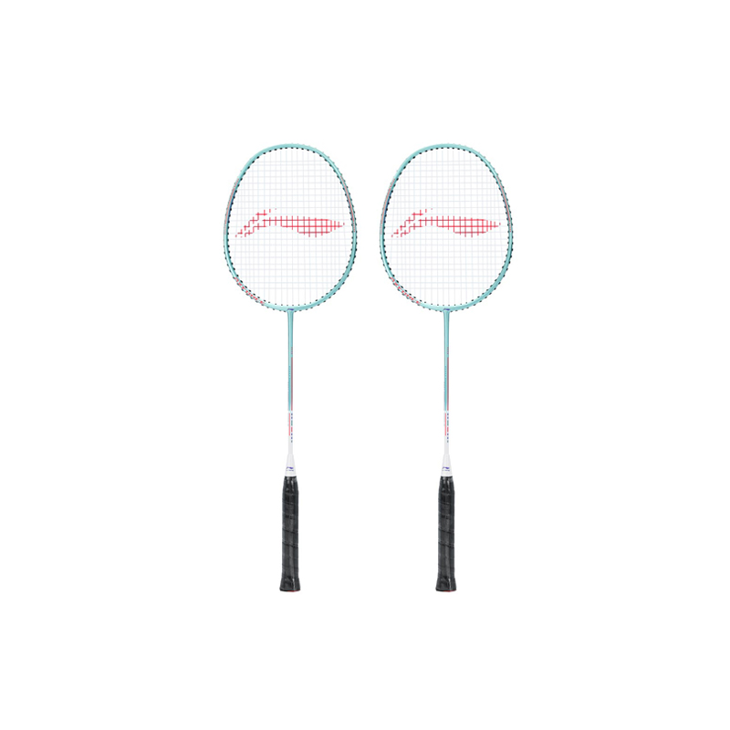 Li Ning Thunder 08 Badminton Rackets Offensive Type Heavy Head, Stiff Shaft Strung White Cyan