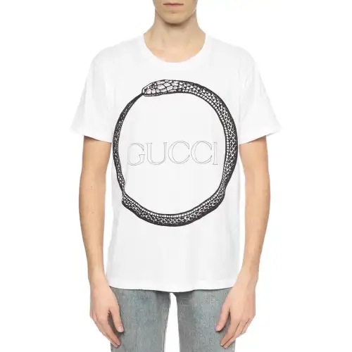GUCCI T Shirts Men's White Crew Neck Moderate