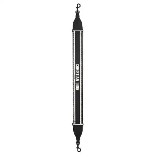 DIOR Embroidery With Calfskin Bag Straps Women's Black