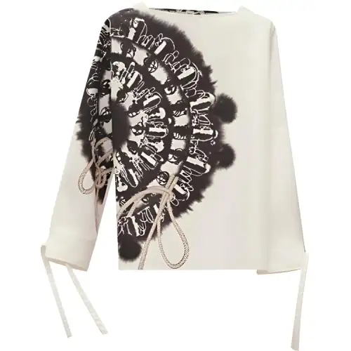 HERMES Shirts Women's White Crew Neck Moderate