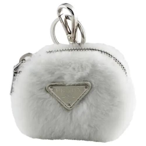 PRADA Wool Shoulder Bag Mini Women's White