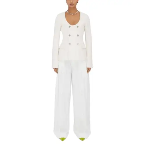 Bottega Veneta Jackets Women's White Crew Neck Moderate Other