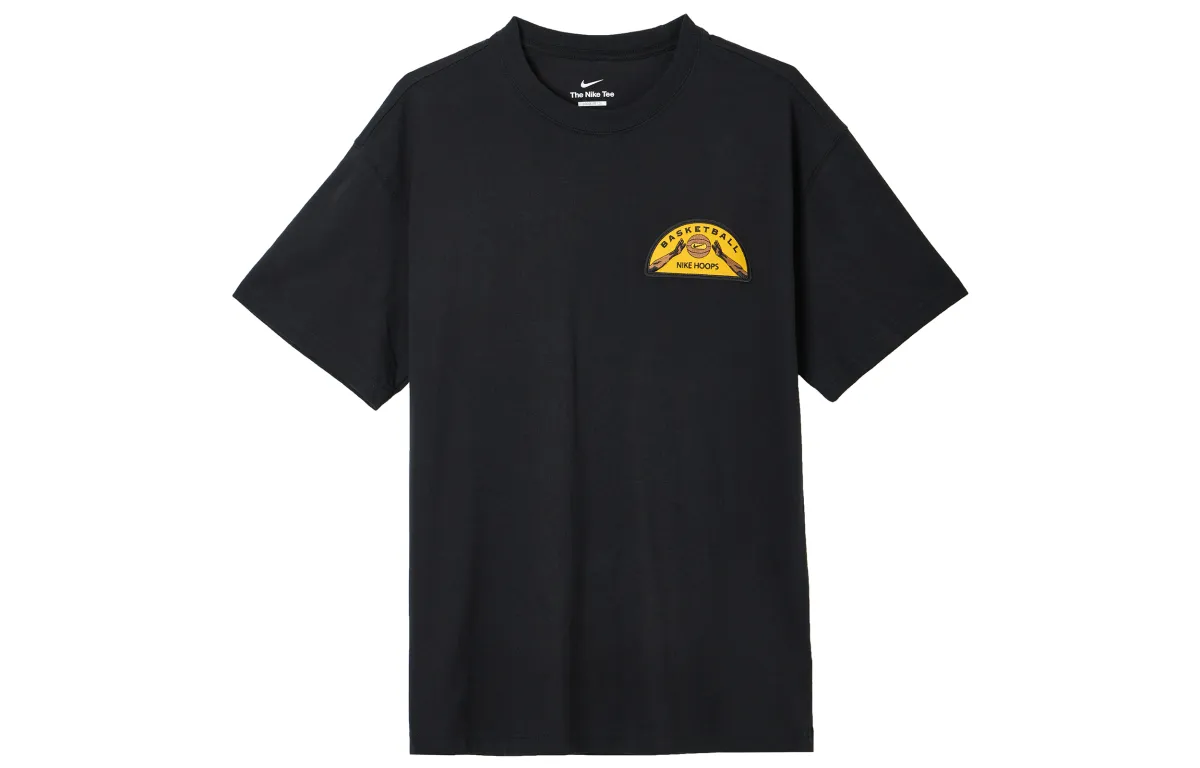 Nike T-Shirts Men's Black Crew Neck Moderate Straight Fit