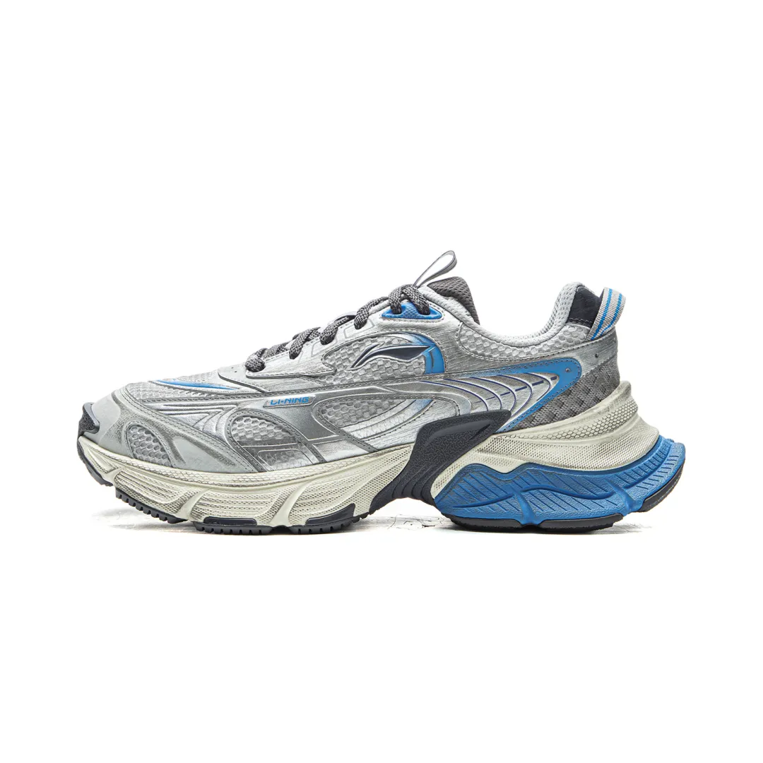 Li Ning Xingji Cushioning Abrasion Resistant Breathable Low top Chunky Sneakers Men's Calm Gray