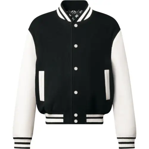 LOUIS VUITTON Leather Signature Varsity Jacket