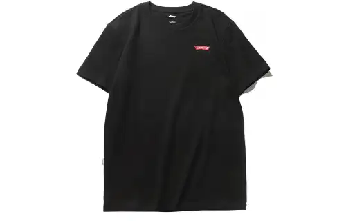 Li Ning Sports Basketball Collection T Shirts Men's Crew Neck Moderate Straight Fit