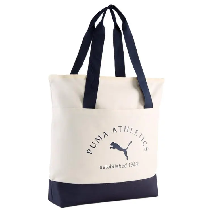 PUMA Polyester Shoulder Bag Unisex Beige & Navy Blue