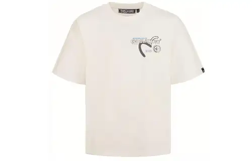 EVISU T Shirts Men's White Crew Neck Moderate Straight Fit
