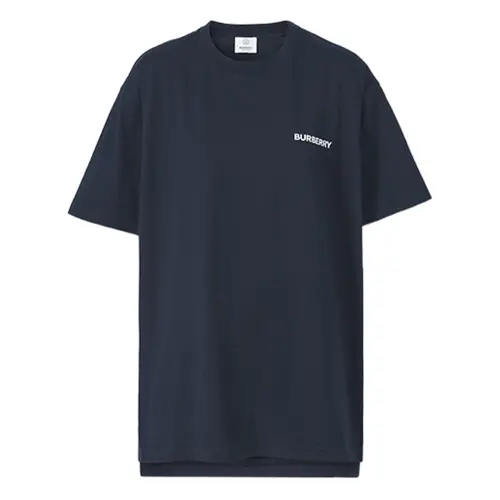 Burberry T Shirts Women's Coal Blue Crew Neck Moderate